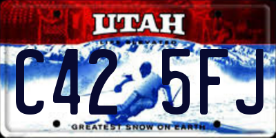 UT license plate C425FJ