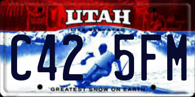 UT license plate C425FM