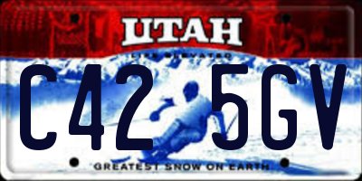 UT license plate C425GV