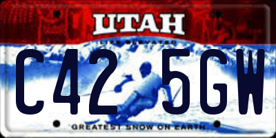 UT license plate C425GW