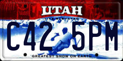 UT license plate C425PM