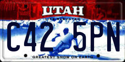 UT license plate C425PN