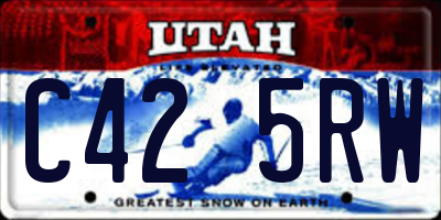 UT license plate C425RW