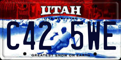 UT license plate C425WE