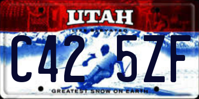 UT license plate C425ZF