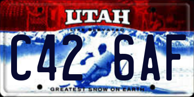 UT license plate C426AF