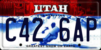 UT license plate C426AP