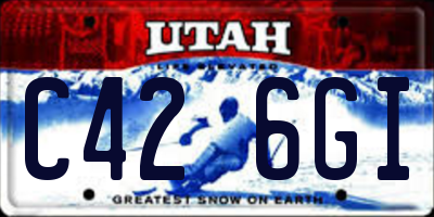 UT license plate C426GI