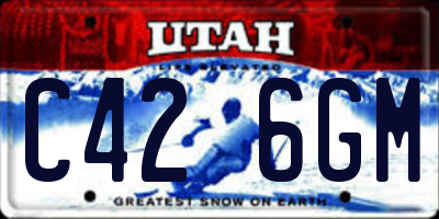 UT license plate C426GM