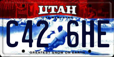 UT license plate C426HE