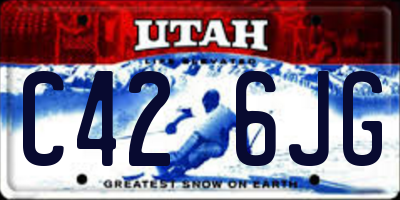 UT license plate C426JG