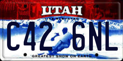 UT license plate C426NL