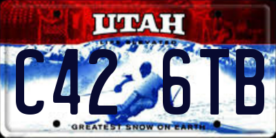 UT license plate C426TB