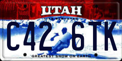 UT license plate C426TK