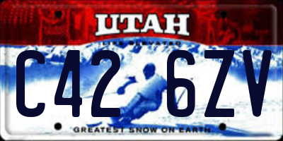 UT license plate C426ZV