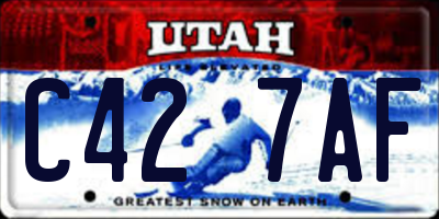 UT license plate C427AF