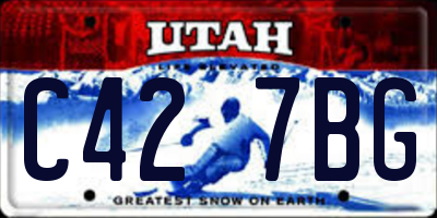 UT license plate C427BG