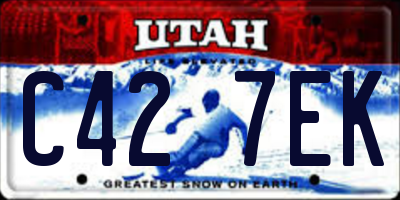 UT license plate C427EK