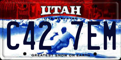 UT license plate C427EM