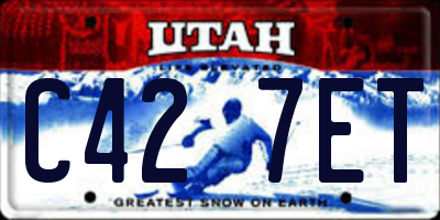UT license plate C427ET