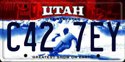UT license plate C427EY