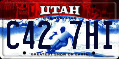 UT license plate C427HI