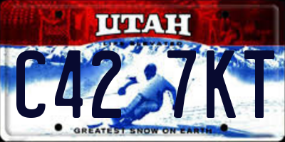 UT license plate C427KT