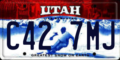 UT license plate C427MJ