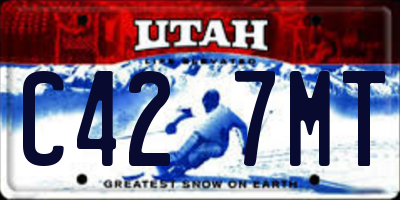 UT license plate C427MT