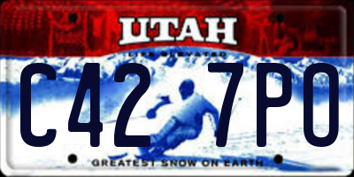 UT license plate C427PO