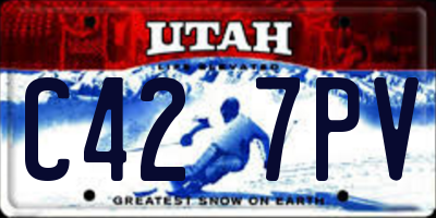 UT license plate C427PV