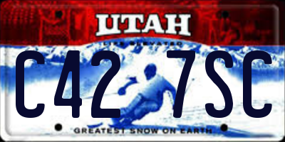 UT license plate C427SC