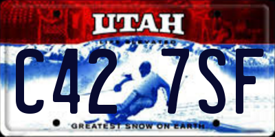 UT license plate C427SF