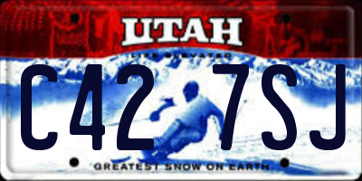 UT license plate C427SJ