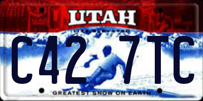 UT license plate C427TC