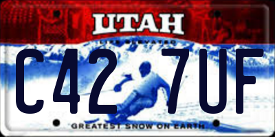 UT license plate C427UF