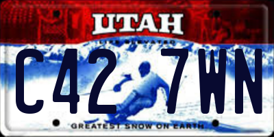 UT license plate C427WN