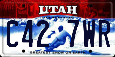 UT license plate C427WR