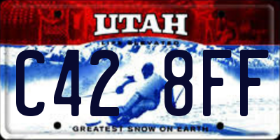 UT license plate C428FF