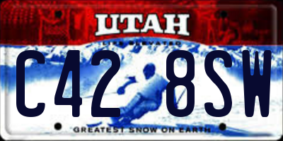 UT license plate C428SW