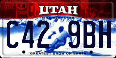 UT license plate C429BH