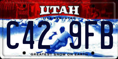 UT license plate C429FB