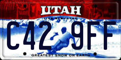 UT license plate C429FF