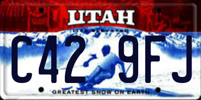 UT license plate C429FJ