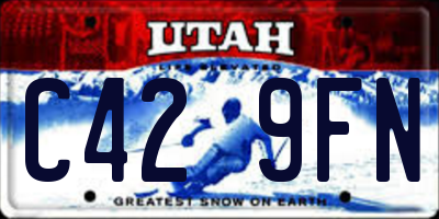 UT license plate C429FN