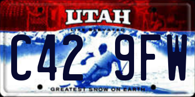 UT license plate C429FW