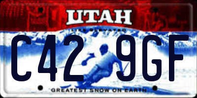 UT license plate C429GF