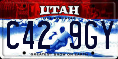 UT license plate C429GY