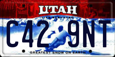 UT license plate C429NT