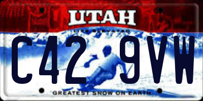 UT license plate C429VW